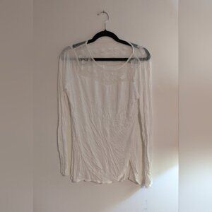 LC Lauren Conrad White Long Sleeve Top Size M